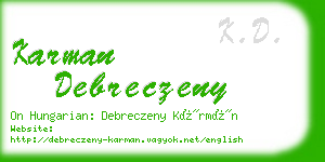 karman debreczeny business card